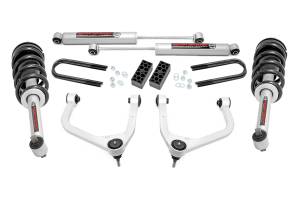 110431 | Rough Country 3.5 Inch Lift Kit For Chevy Silverado 1500 | Aluminum Finish, Factory Rear Multi Leaf Spring, N3 Struts With N3 Rear Shocks