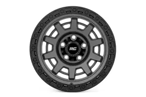 85150814 | Rough Country 85 Series Wheel | One-Piece / Simulated Beadlock / Gunmetal Gray/Black / 15X8 / 5x5.5 / -19mm