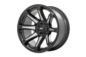 Rough Country - 81200914M | Rough Country 81 Series Wheel | One-Piece / Semi Gloss Black With Machined Spokes / 20x9 / 5x5.5 / 0mm - Image 2