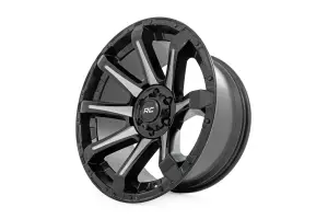 Rough Country - 81200914M | Rough Country 81 Series Wheel | One-Piece / Semi Gloss Black With Machined Spokes / 20x9 / 5x5.5 / 0mm - Image 4