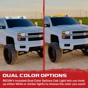 Recon Truck Accessories - 264156BKDCHP | Recon 3-Piece Cab Roof Lights Kit Ultra-High Power Dual-Color (Amber or White) LED Function Smoked Lens (2007-2014 Silverado, Sierra 2500 HD, 3500 HD) - Image 5