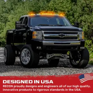 Recon Truck Accessories - 264156BKDCHP | Recon 3-Piece Cab Roof Lights Kit Ultra-High Power Dual-Color (Amber or White) LED Function Smoked Lens (2007-2014 Silverado, Sierra 2500 HD, 3500 HD) - Image 9