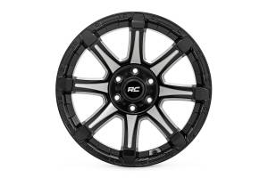81201805M | Rough Country 81 Series Wheel | One-Piece / Semi Gloss Black With Machined Spokes / 20x9 / 5x150 / +18mm