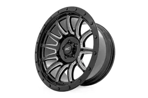 Rough Country - 90201212M | Rough Country 90 Series Wheel | One-Piece / Gloss Black With Machined Spokes / 20x9 / 6x5.5 / -12mm - Image 4