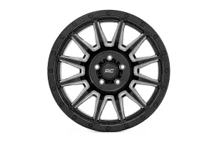 90200912M | Rough Country 90 Series Wheel | One-Piece / Gloss Black With Machined Spokes / 20x9 / 6x5.5 / 0mm