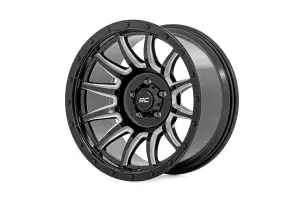 Rough Country - 90200912M | Rough Country 90 Series Wheel | One-Piece / Gloss Black With Machined Spokes / 20x9 / 6x5.5 / 0mm - Image 3