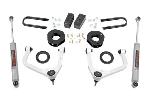 110530 | Rough Country 3.5 Inch Lift Kit For GMC Sierra 1500 2WD/4WD | Aluminum Finish, Factory Rear Multi Leaf Springs, Strut Spacer With N3 Rear Shocks