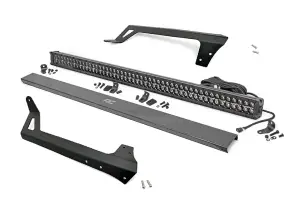 70504BLDRLA | Rough Country LED Light Mounts For Jeep Wrangler JK | Black Series With Amber DRL