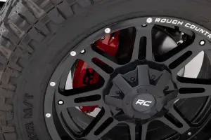 Rough Country - 711422 | Rough Country Caliper Covers For Jeep Wrangler JL / Wrangler Unlimited | Red, Rear, Non-Sport Models (BR5 Brake Code) - Image 4