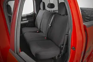 Rough Country - 91067 | Rough Country Seat Covers For Ford F-150 / Lightning / F-250 & F-350 Super Duty | Front & Second Rear, Front Bench Seat, Rear 60/40 Split - Image 2