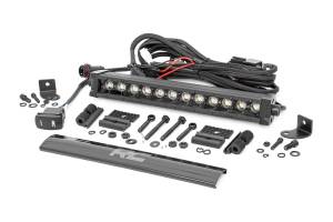 70712BLDRL | Rough Country 12 Inch Black Series LED Light Bar | Single Row, Cool White DRL