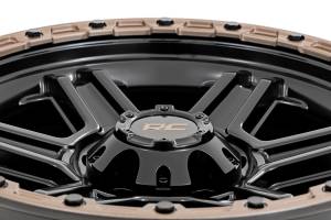 Rough Country - 79180912A | Rough Country 79 Series Wheel | One-Piece / Semi Gloss Black With Bronze Ring / 18x9 / 6x5.5 / 0mm - Image 5