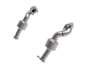 48-46012-HC | AFE Power Twisted Steel Down Pipe 2-1/2 to 2-1/4 IN 409 Stainless Steel w/ Cat (2016-2019 Tacoma V6-3.5L)