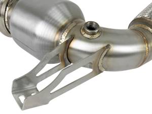Afe - Advance Flow Engineering - 48-36322-HC | AFE Power Twisted Steel Down Pipe 3 to 2-3/4 IN 304 Stainless Steel w/ Cat (2015-2019 Coper S L4-2.0L t B46) - Image 3