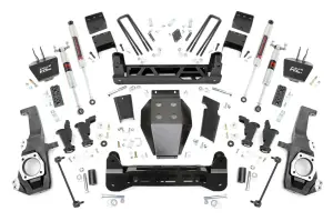 111040 | Rough Country 5 Inch Lift Kit Chevrolet Silverado / GMC Sierra 2500 HD & 3500 HD 4WD | With Factory Rear Overload Springs, M1 Monotube Shocks