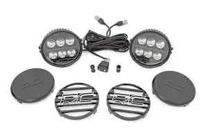70805B | Rough Country Black Series Halo LED Lights | White/Amber DRL, 6.5 Inch, Round