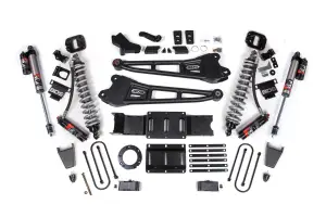 BDS1705PESB | BDS Suspension 4 Inch Lift Kit With Radius Arm For Ram 3500 4WD | Diesel, Fox 2.5 Coil-Over Conversion Performance Elite, Rear Lift 2 Inch Block Kit With Overload, Front Fox 2.0 Hydro Bump Stop, 6 Bolt Indexing Ring