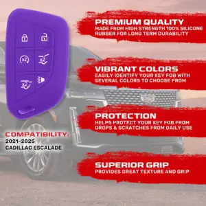 Recon Truck Accessories - 264002GM4PR | Recon Purple Pantone 266 C Silicone Key Fob Cover (2021-2025 Escalade) - Image 3