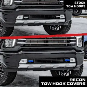 Recon Truck Accessories - 264004CHHDBL | Recon Blue Tow Hook Covers 2-Piece Set of Silicone Covers (2020-2025 Silverado 2500 HD, 3500 HD) - Image 8