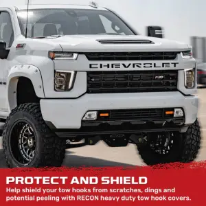 Recon Truck Accessories - 264004CHHDOR | Recon Orange Tow Hook Covers 2-Piece Set of Silicone Covers (2020-2025 Silverado 2500 HD, 3500 HD) - Image 8