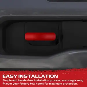 Recon Truck Accessories - 264004CHHDRD | Recon Red Tow Hook Covers 2-Piece Set of Silicone Covers (2020-2025 Silverado 2500 HD, 3500 HD) - Image 6