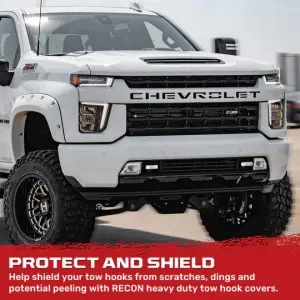 Recon Truck Accessories - 264004CHHDWH | Recon White Tow Hook Covers 2-Piece Set of Silicone Covers (2020-2025 Silverado 2500 HD, 3500 HD) - Image 8