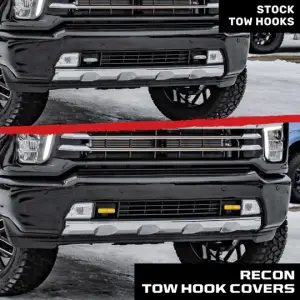 Recon Truck Accessories - 264004CHHDYL | Recon Yellow Tow Hook Covers 2-Piece Set of Silicone Covers (2020-2025 Silverado 2500 HD, 3500 HD) - Image 10