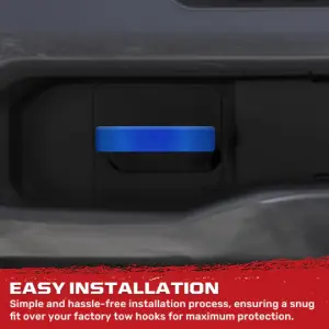 Recon Truck Accessories - 264004DGBL | Recon Blue Tow Hook Covers 2-Piece Set of Silicone Covers (2021-2024 Ram 1500) - Image 5