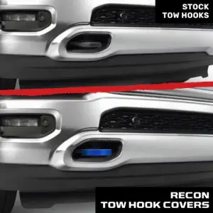 Recon Truck Accessories - 264004DGBL | Recon Blue Tow Hook Covers 2-Piece Set of Silicone Covers (2021-2024 Ram 1500) - Image 10