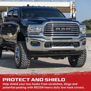 Recon Truck Accessories - 264004DGHDBK | Recon Black Tow Hook Covers 2-Piece Set of Silicone Covers (2021-2024 Ram 2500, 3500) - Image 10