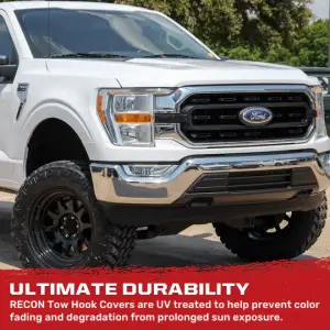 Recon Truck Accessories - 264004F150BK | Recon Black Tow Hook Covers 2-Piece Set of Silicone Covers (2015-2023 F150 & Raptor) - Image 8