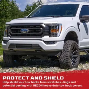Recon Truck Accessories - 264004F150BK | Recon Black Tow Hook Covers 2-Piece Set of Silicone Covers (2015-2023 F150 & Raptor) - Image 9