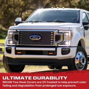 Recon Truck Accessories - 264004FSDOR | Recon Orange Tow Hook Covers 2-Piece Set of Silicone Covers (2017-2023 F250, F350 Super Duty) - Image 9