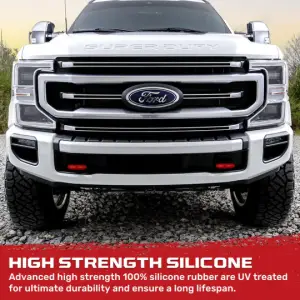 Recon Truck Accessories - 264004FSDRD | Recon Red Tow Hook Covers 2-Piece Set of Silicone Covers (2017-2023 F250, F350 Super Duty) - Image 7