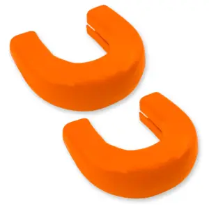 264004GMHDOR | Recon Orange Tow Hook Covers 2-Piece Set of Silicone Covers (2020-2025 Sierra 2500HD, 3500 HD)