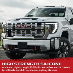 Recon Truck Accessories - 264004GMHDRD | Recon Red Tow Hook Covers 2-Piece Set of Silicone Covers (2020-2025 Sierra 2500HD, 3500 HD) - Image 7