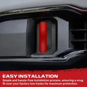 Recon Truck Accessories - 264004GMHDRD | Recon Red Tow Hook Covers 2-Piece Set of Silicone Covers (2020-2025 Sierra 2500HD, 3500 HD) - Image 5