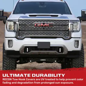 Recon Truck Accessories - 264004GMHDWH | Recon White Tow Hook Covers 2-Piece Set of Silicone Covers (2020-2025 Sierra 2500HD, 3500 HD) - Image 8