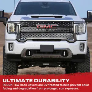 Recon Truck Accessories - 264004GMLDWH | Recon White Tow Hook Covers 2-Piece Set of Silicone Covers (2020-2025 Sierra 1500) - Image 7