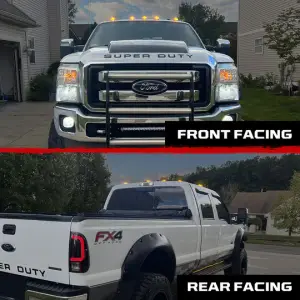Recon Truck Accessories - 264143BKHPAM | Recon 5-Piece Smoked Cab Roof Light Kit 2-Way Front & Rear Facing Ultra High-Power Amber LEDs Smoked Lens (1999-2016 F250, F350 Super Duty For Models That DID NOT Come With Factory Cab Lights) - Image 8