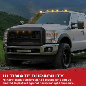 Recon Truck Accessories - 264143BKHPAM | Recon 5-Piece Smoked Cab Roof Light Kit 2-Way Front & Rear Facing Ultra High-Power Amber LEDs Smoked Lens (1999-2016 F250, F350 Super Duty For Models That DID NOT Come With Factory Cab Lights) - Image 11