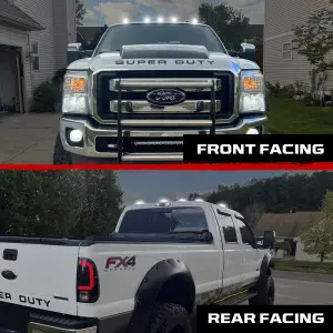 Recon Truck Accessories - 264143BKHPWHX | Recon 1-Piece Smoked Cab Roof Light Kit 2-Way Front & Rear Facing Ultra High-Power White LEDs Smoked Lens (1999-2016 F250, F350 Super Duty For Models That DID NOT Come With Factory Cab Lights) - Image 8