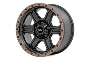 Rough Country - 79180917A | Rough Country 79 Series Wheel | One-Piece / Semi Gloss Black With Bronze Ring / 18x9 / 6x135 / 0mm - Image 2