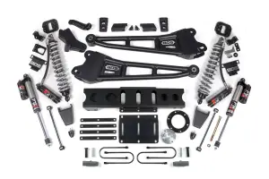 BDS2129PESB | BDS Suspension 4 Inch Lift Kit With Radius Arm For Ram 3500 4WD | Fox 2.5 Performance Elite Coil Over Conversion, Front Fox 2.0 Hydro Bump Stop, Indexing Ring 6 Bolt