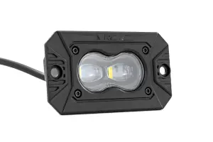Rough Country - 70909 | Rough Country 3 X 1.75 Inch Slim Auxiliary LED Light | Pair, Black Series, Flush Mount, Yellow SAE Fog Light - Image 2