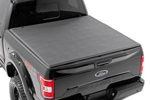 41509550A | Rough Country Soft Tri-Fold Bed Cover Ford F-150 / F-150 SVT Raptor | 5'7" Bed