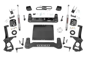111630D | Rough Country Suspension 6 Inch Lift Kit For Chevrolet Silverado 1500 RWD | With 2.7L TurboMax or 3.0L Turbo Diesel Engine, Factory Mono-Leaf Spring, Strut Spacer With N3 Rear Shocks