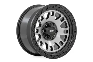 Rough Country - 82170918M | Rough Country 82 Series Wheel | One-Piece / Machined Semi Gloss Black / 17x9 / 5x5 / -12mm - Image 5