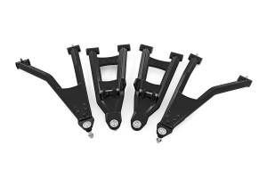 93174BLK | Rough Country Aluminum Control Arms For Polaris Ranger XP 1000 | Black Finish, High Clearance With 2 Inch Forward Offset