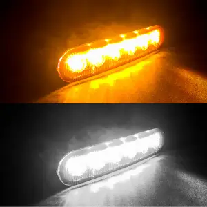 Recon Truck Accessories - 264439BK | Recon Universal 3-Pc Front Grille High Power Switchable Amber or White LED Running Lights - Smoked Lens - Image 5